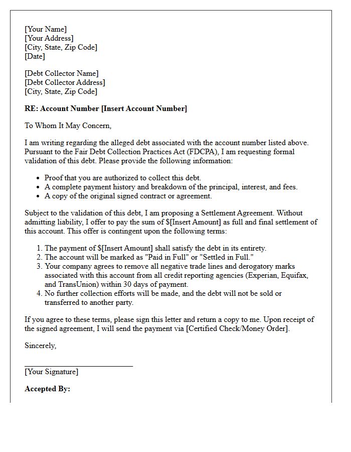 Settlement Agreement And Validation Letter