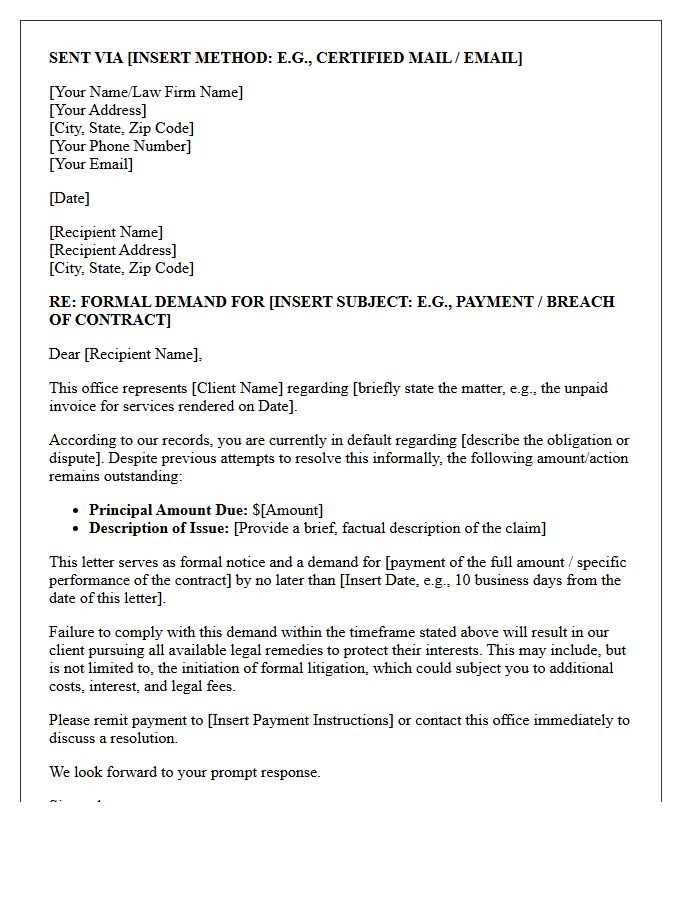 Initial Legal Demand Letter