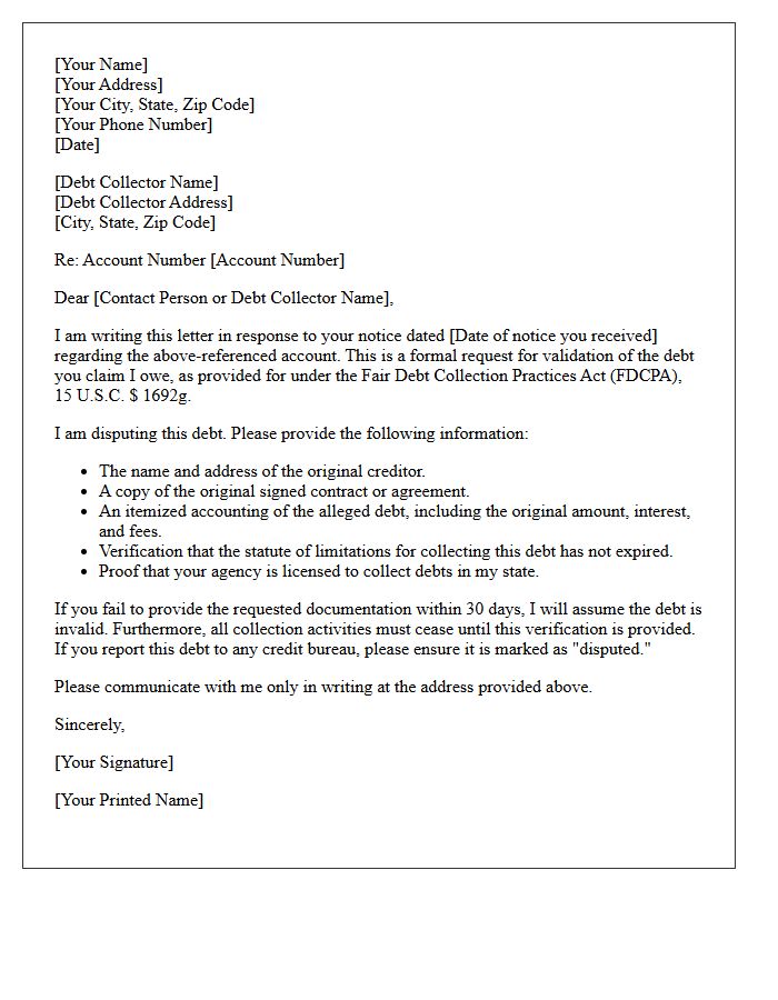 Debt Validation Response Letter