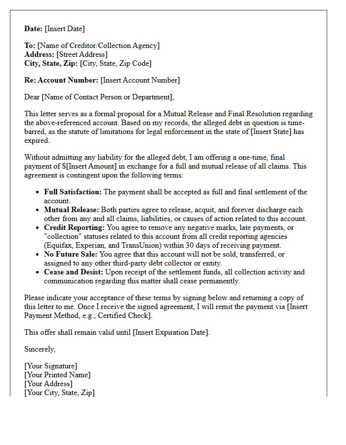Mutual Release And Time-Barred Debt Resolution Letter