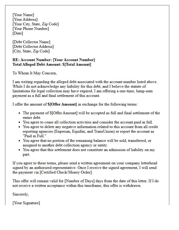 Zombie Debt Full And Final Settlement Letter