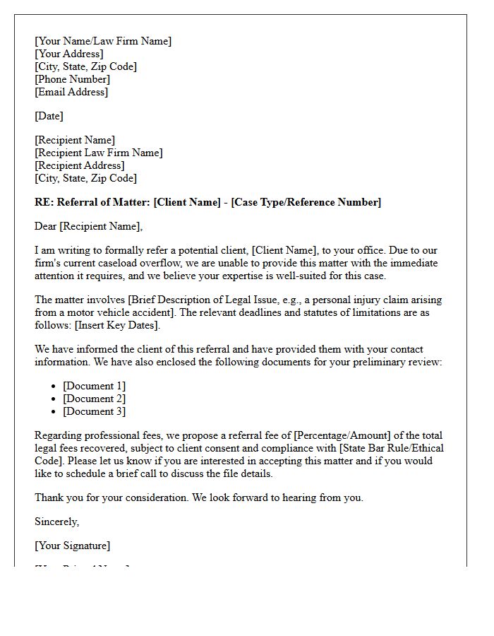 Legal Caseload Overflow External Referral Letter
