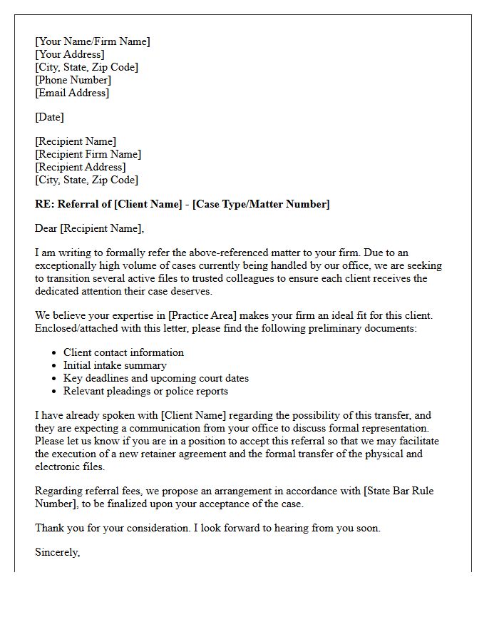 High Volume Caseload Overflow Attorney Referral Letter