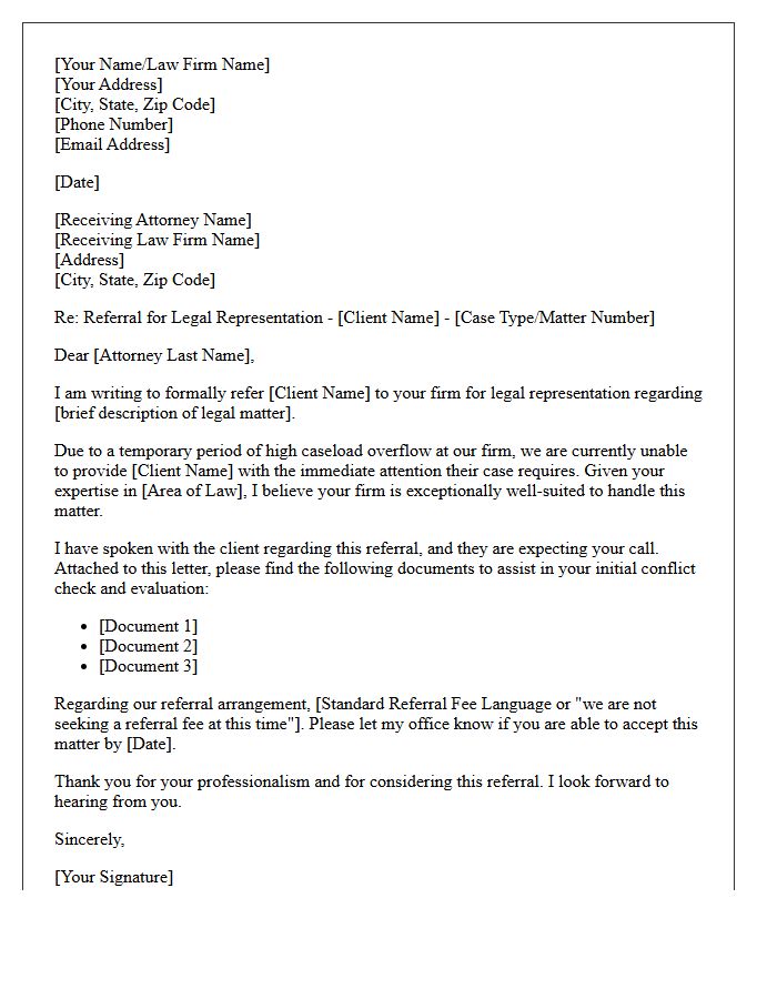 Temporary Caseload Overflow Attorney Referral Letter