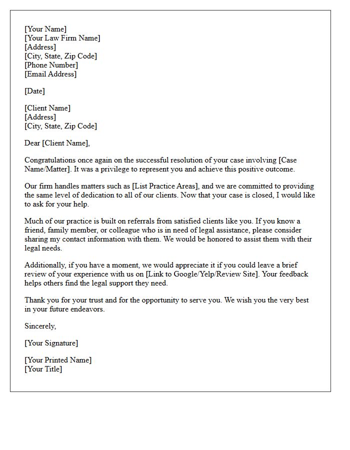 Post-Litigation Victory Referral Request Letter