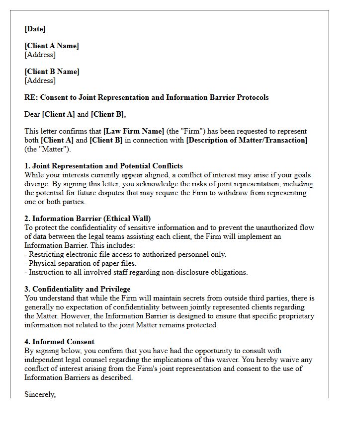 Joint Representation Information Barrier Conflict Waiver Letter