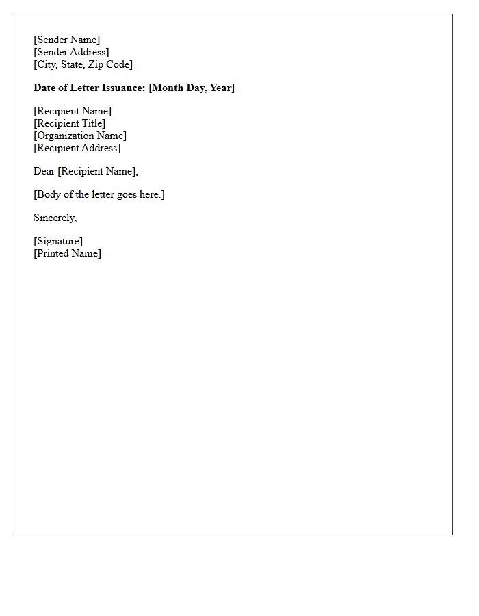 Date of Letter Issuance