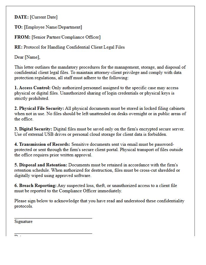 Handling Of Confidential Client Legal Files