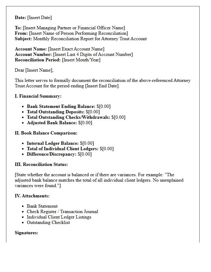 Reconciliation Of Attorney Trust Accounts