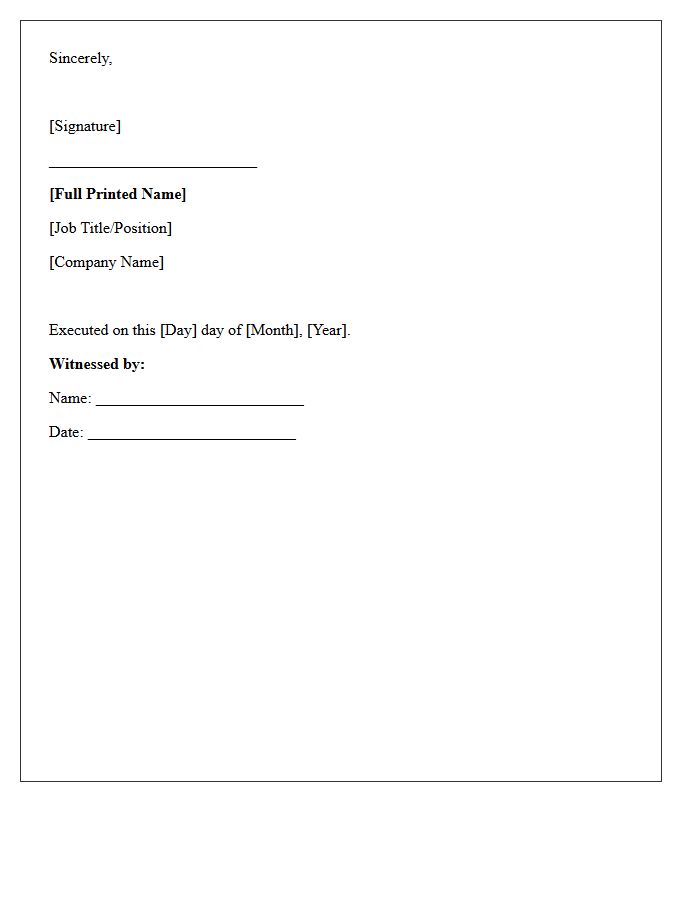 Signatures And Execution Of The Letter