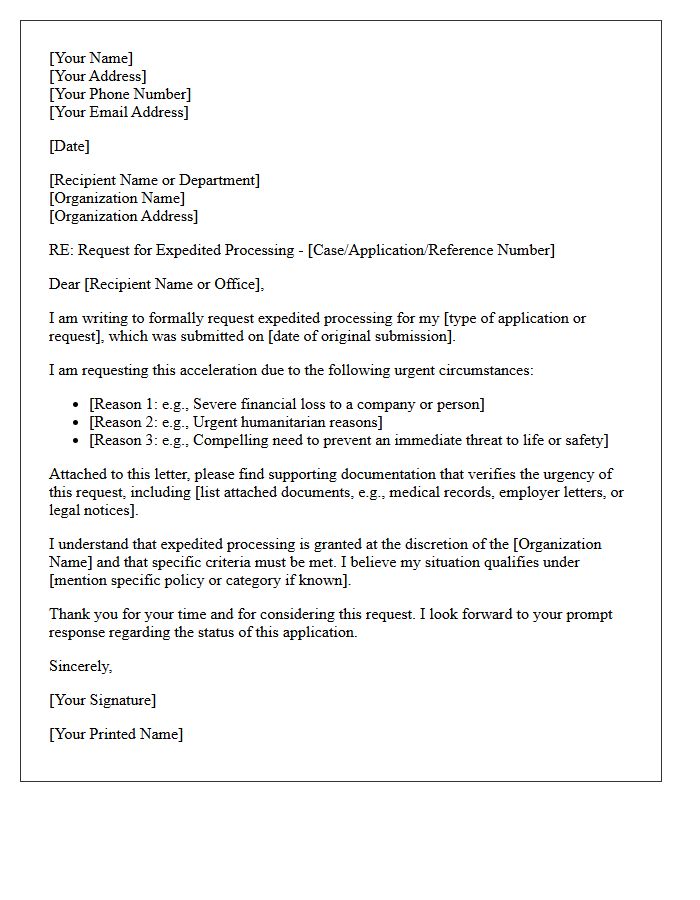 Letter Directives for Expedited Processing