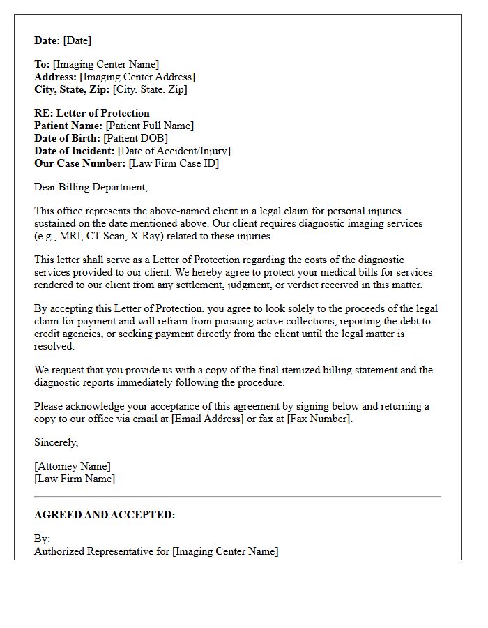 Diagnostic Imaging Letter of Protection