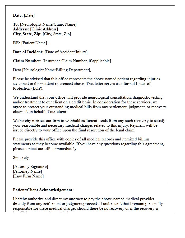 Neurological Consultation Letter of Protection