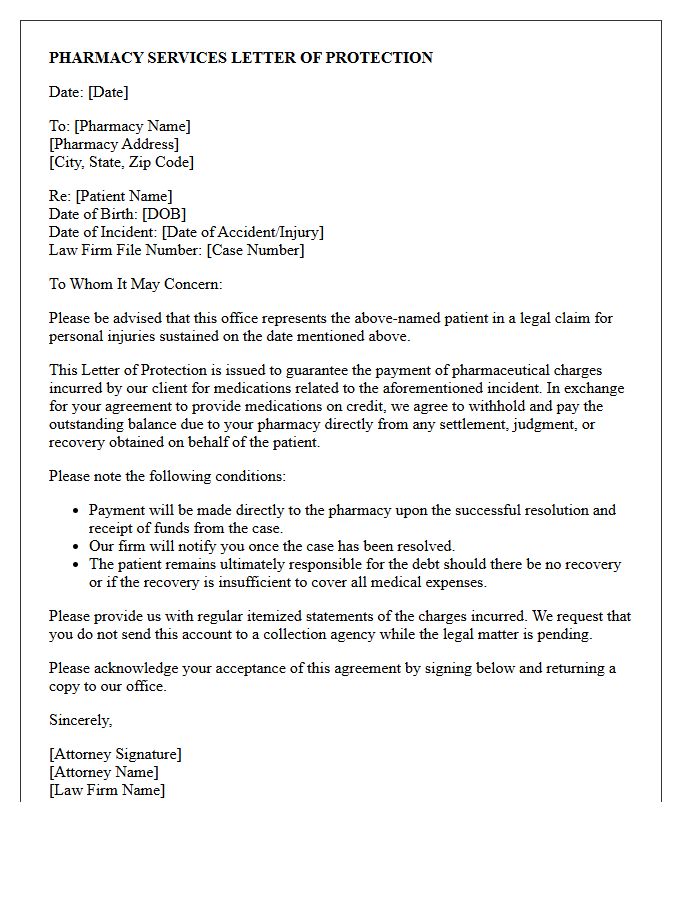 Pharmacy Services Letter of Protection