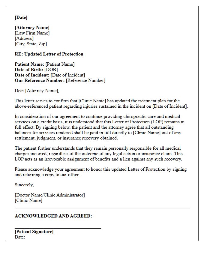 Updated Chiropractic Treatment Letter of Protection