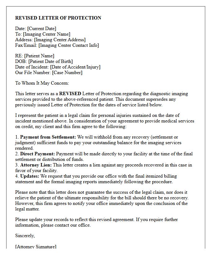 Revised Diagnostic Imaging Letter of Protection