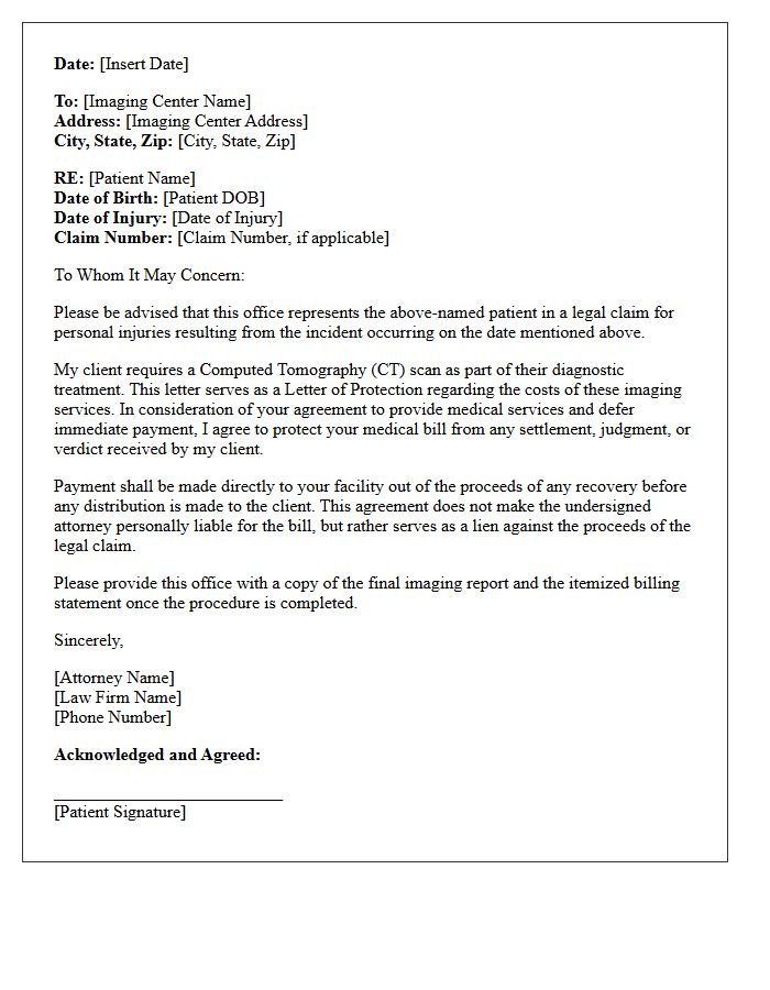Computed Tomography Diagnostic Imaging Letter of Protection
