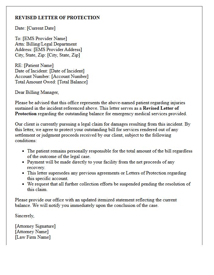Revised Emergency Medical Services Letter of Protection