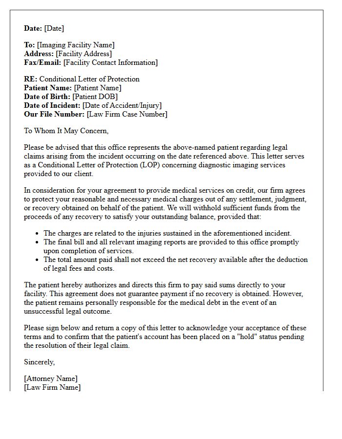 Conditional Letter of Protection for Diagnostic Imaging