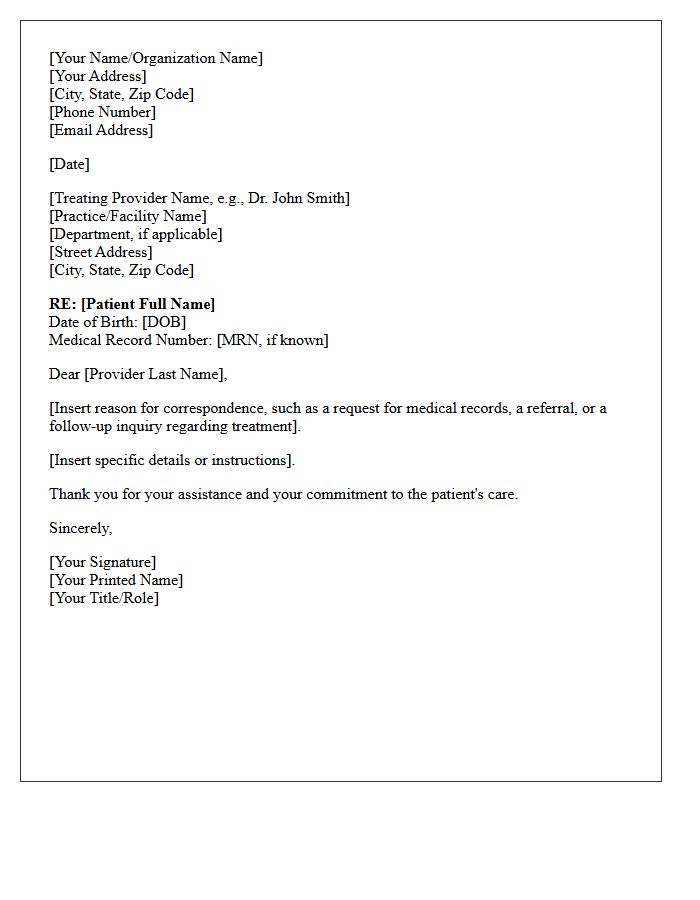 Treating Medical Provider Recipient Details