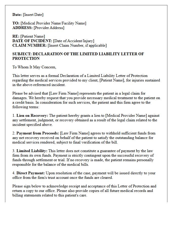 Declaration Of The Limited Liability Letter Of Protection