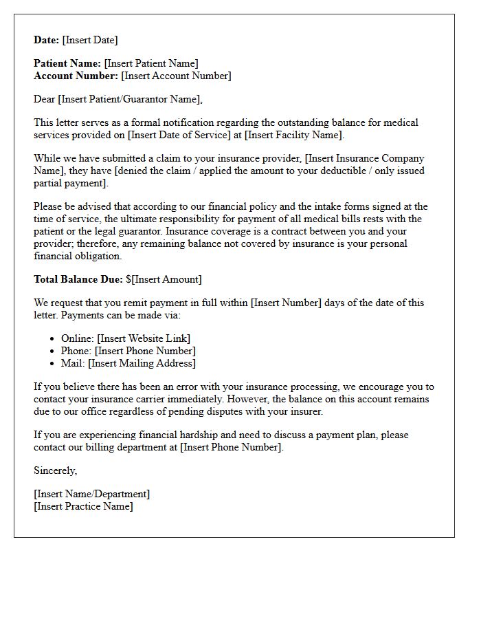 Client Ultimate Responsibility For Unpaid Medical Bills