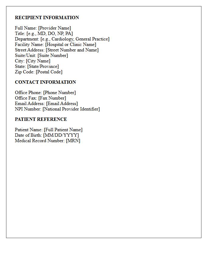 Medical Provider Recipient Details