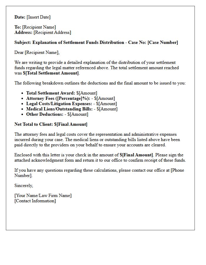Settlement Funds Distribution Explanation
