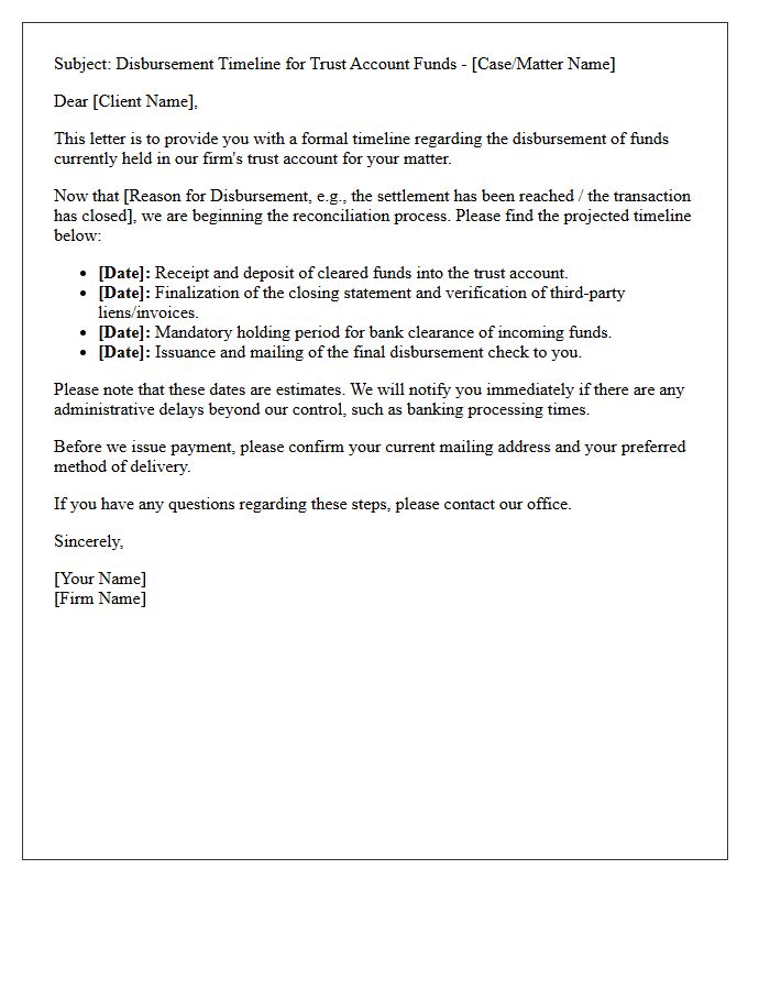 Trust Account Disbursement Timeline