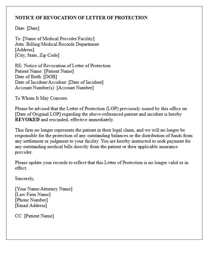 Notice of Revocation of Letter of Protection