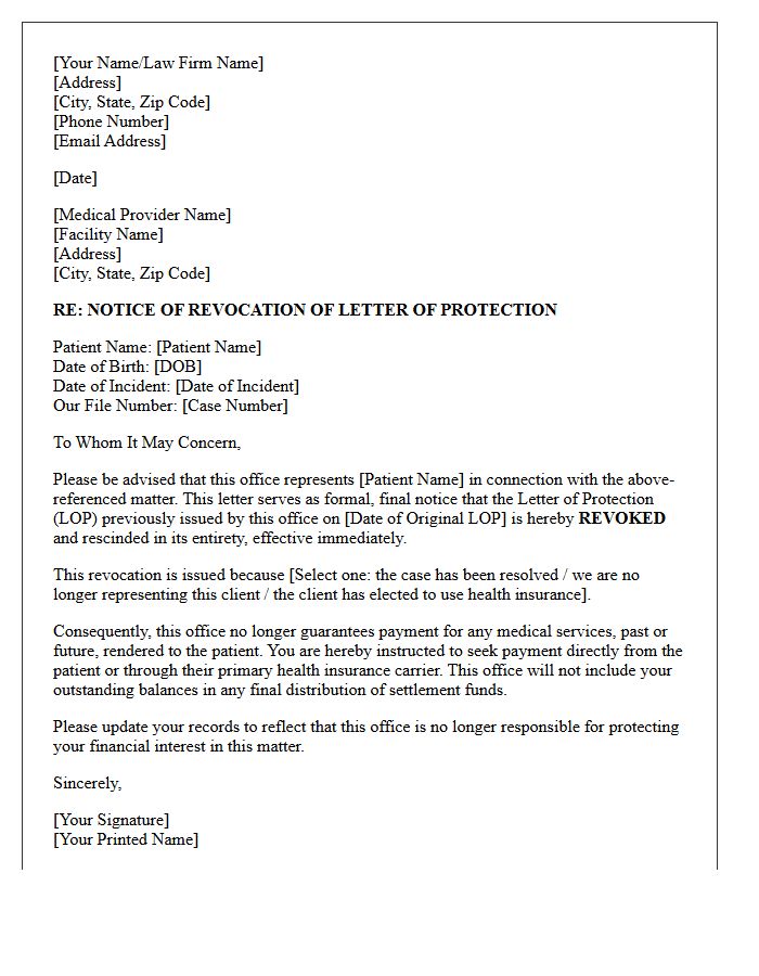 Final Letter Revoking Previously Issued Letter of Protection
