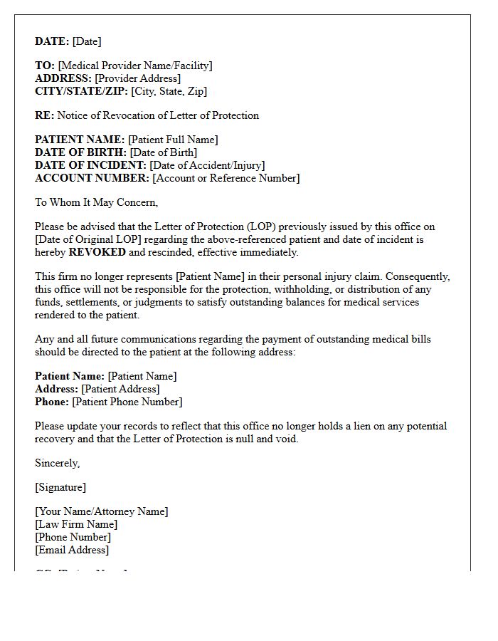 Notice of Revocation of Letter of Protection