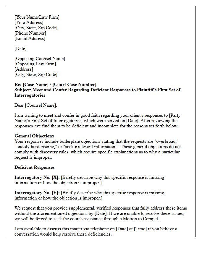 Initial Meet And Confer Letter Regarding Deficient Interrogatory Responses