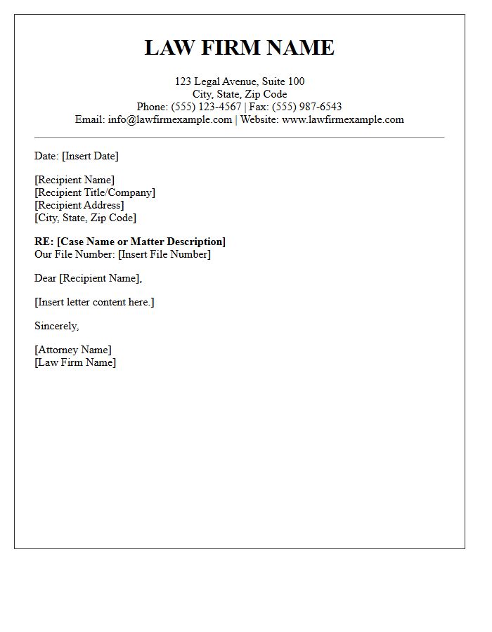 Sender Law Firm Contact Information Letter Header