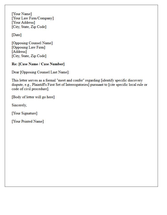 Formal Salutation Of The Meet And Confer Letter