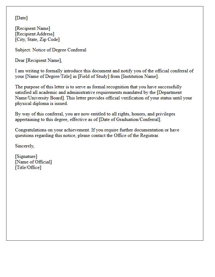 Introduction And Purpose Of The Conferral Letter