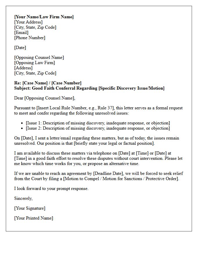 Good Faith Conferral Letter Statement