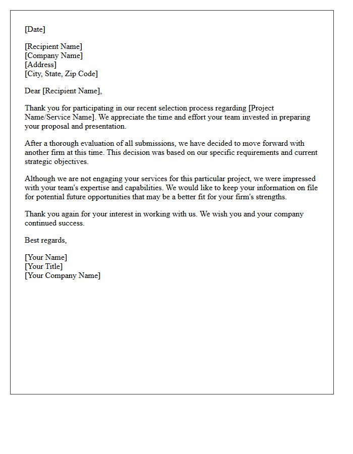 Future Opportunities Beauty Contest Non-Engagement Letter