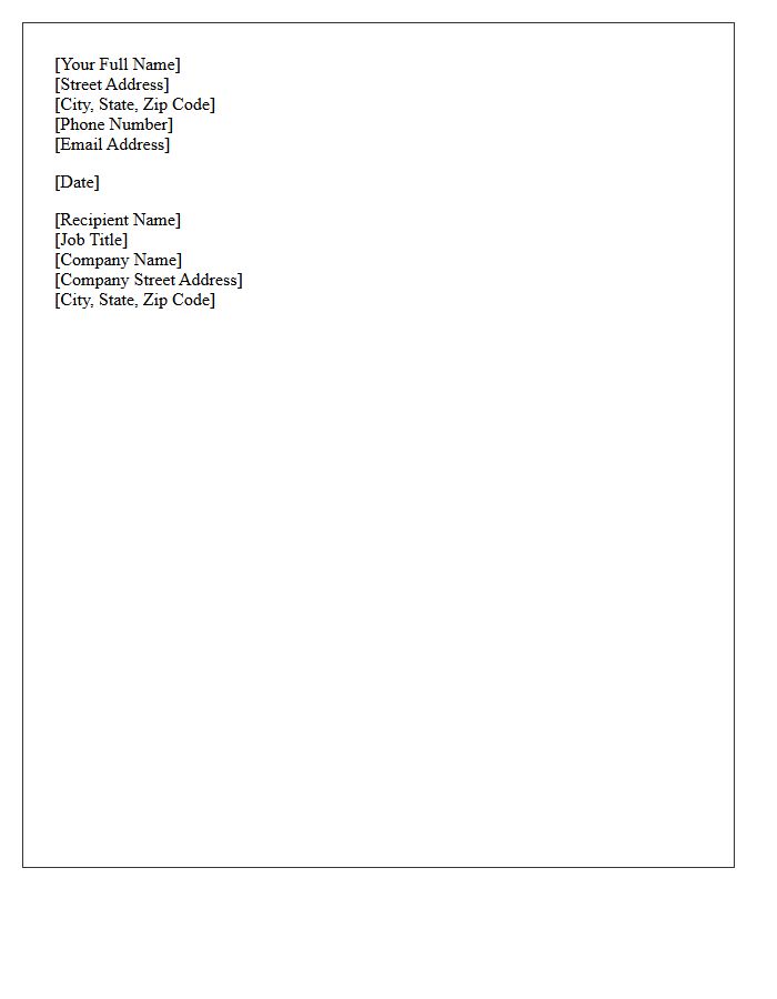 Contact Information Header of the Letter