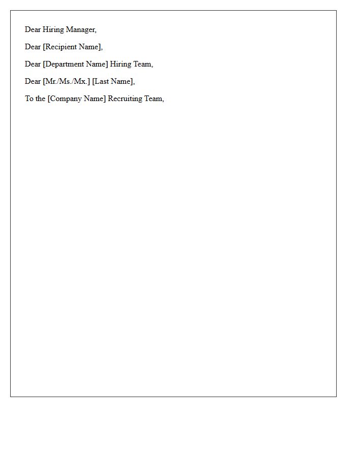 Professional Salutation of the Cover Letter