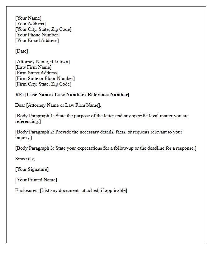 Law Firm Recipient Address Included In The Header Of The Letter