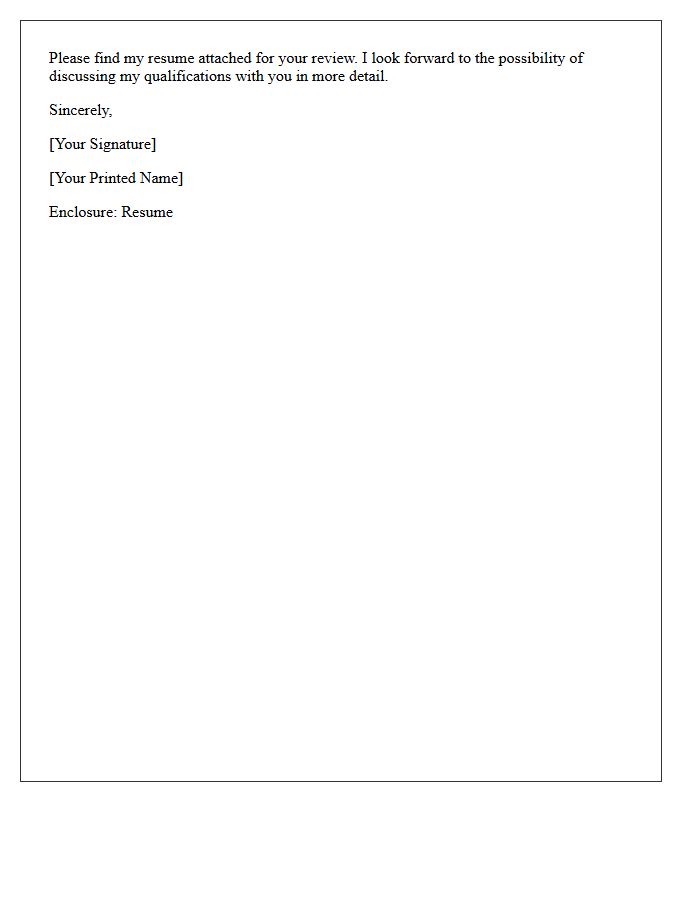 Applicant Signature And Resume Enclosure Note Finishing The Letter