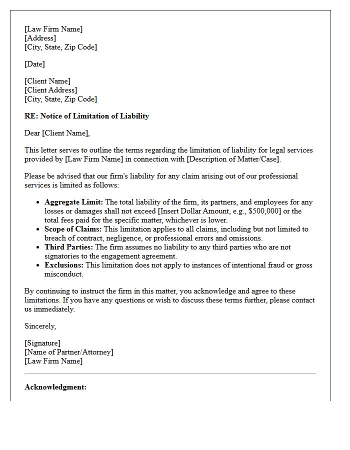 Limitation Of Law Firm Liability