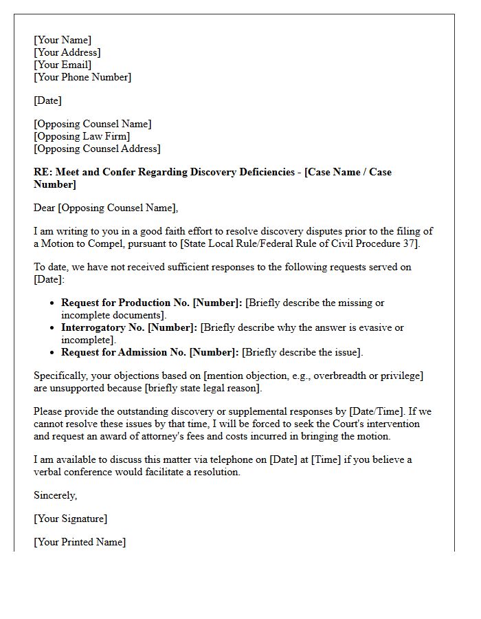 Pre-Motion to Compel Conferral Letter