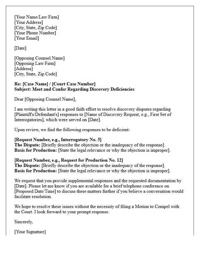 Discovery Dispute Meet and Confer Letter