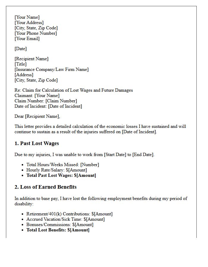 Calculation of Lost Wages and Future Damages