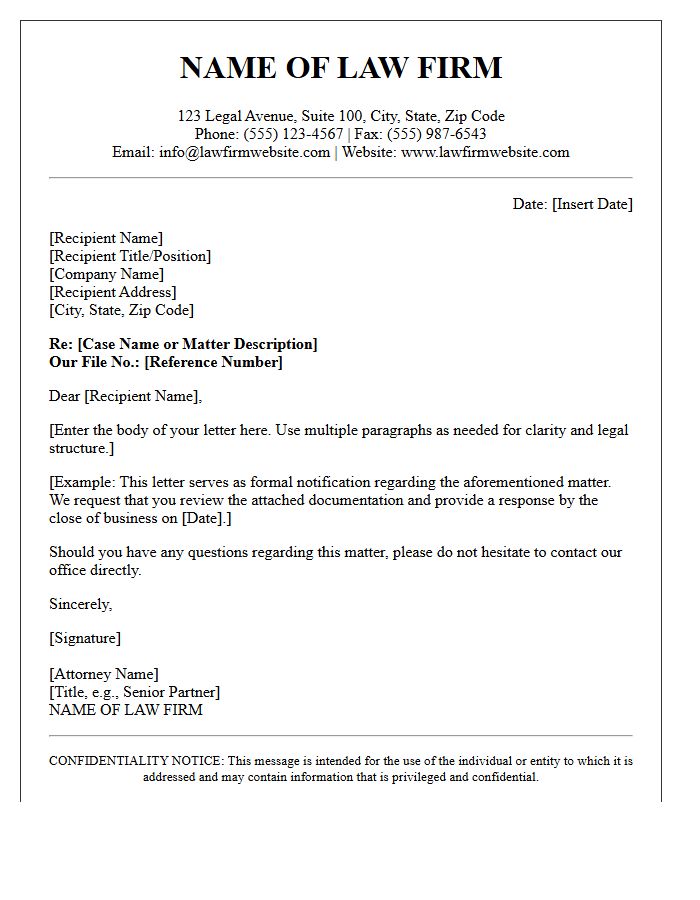 Law Firm Official Letterhead