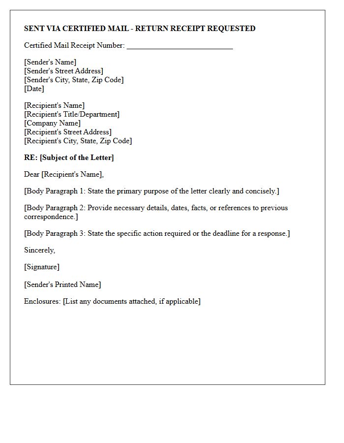 Certified Mail Delivery Method