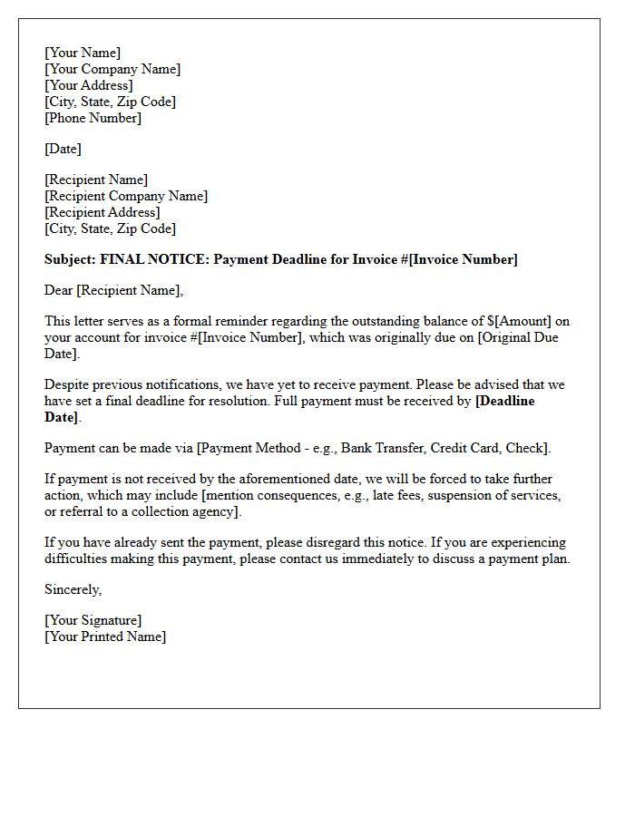 Specific Deadline for Payment Resolution