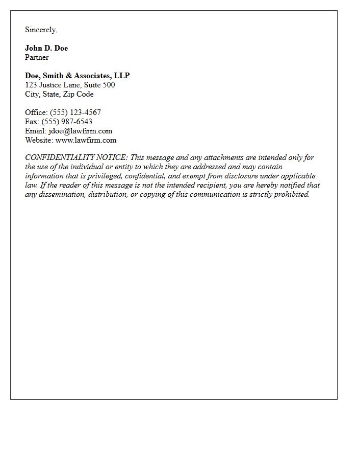 Law Firm Attorney Signature Block